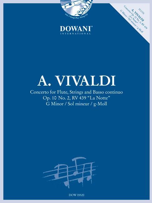 Concerto for Flute, Strings and BC Op.10 No.2 - RV 439 La Notte G Minor / Sol mineur / g-Moll - noty pro příčnou flétnu a klavír